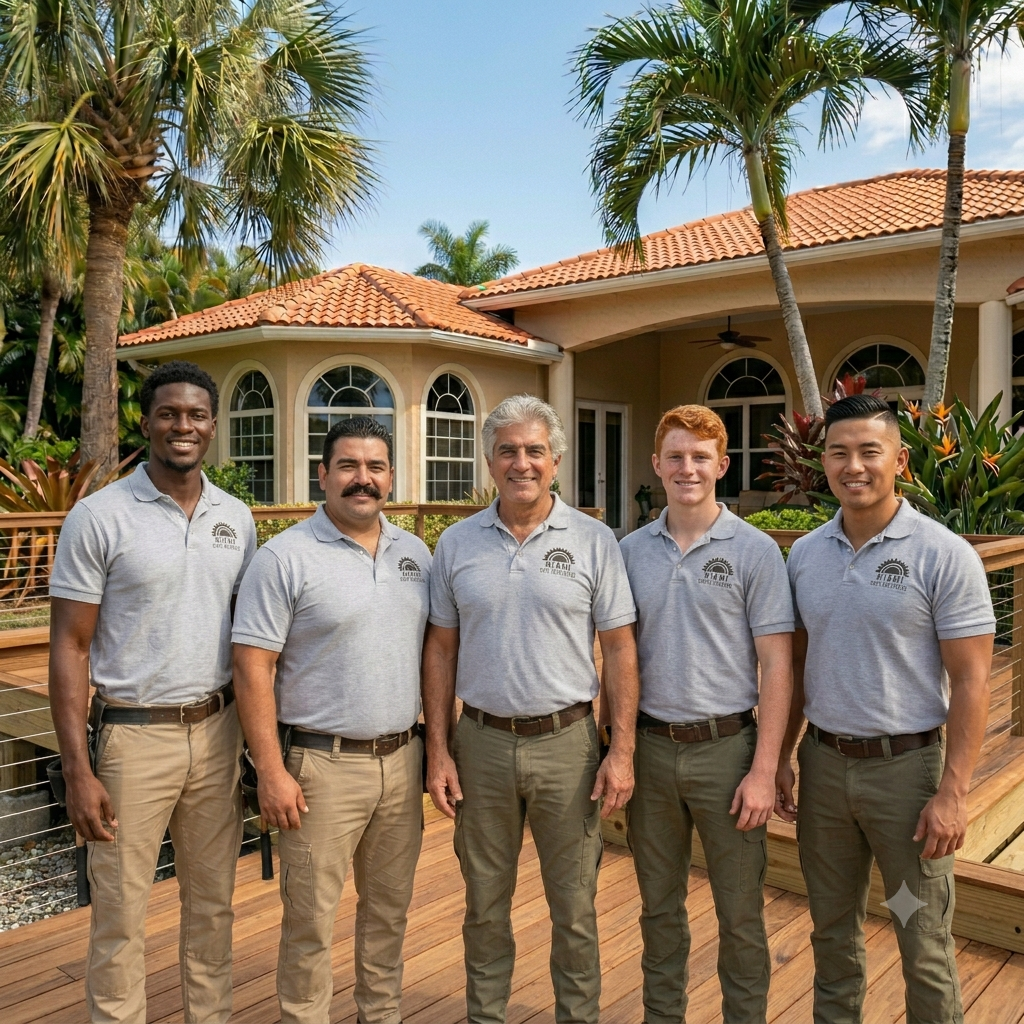 Deck construction crew in Miami