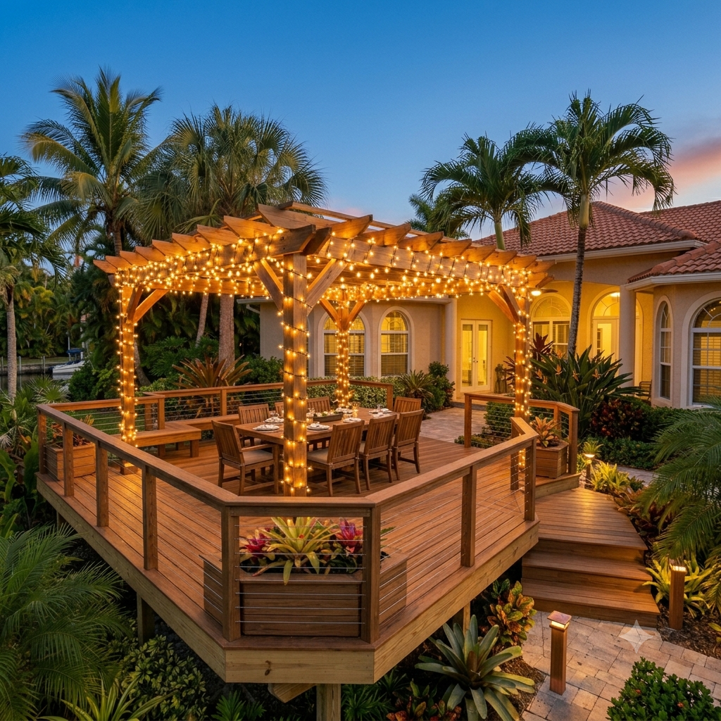 Custom pergola and patio cover in Miami